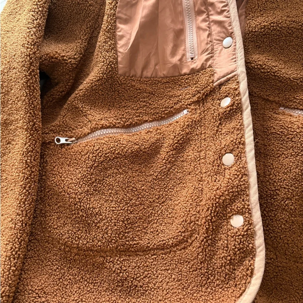 Warm Brown Teddy Jacket - Picture 5 of 8